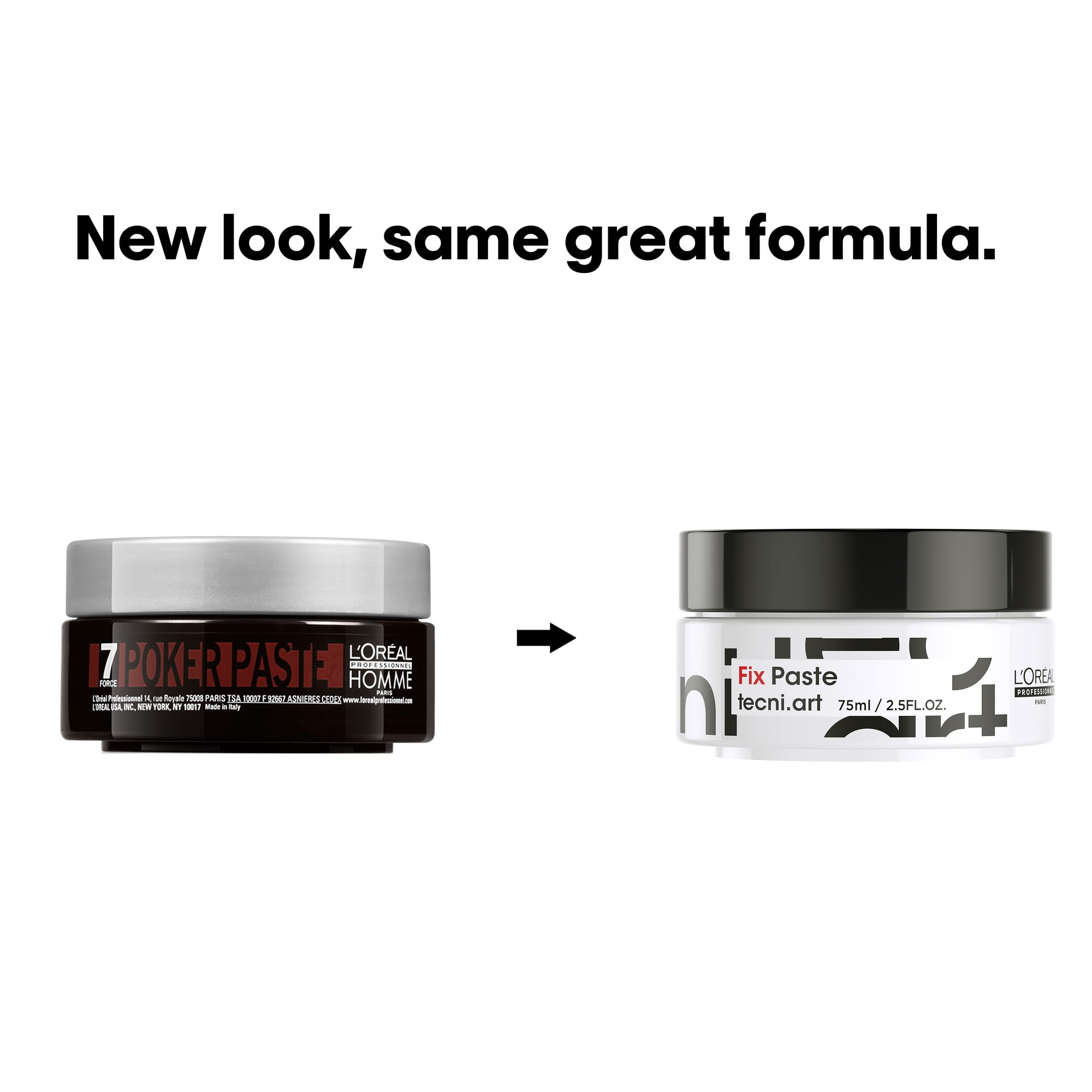 L'Oréal Professionnel Men’s Styling Poker Paste - Provides Extreme Hold, Matte Finish, For All Hair Types